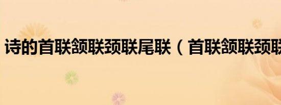 诗的首联颔联颈联尾联（首联颔联颈联尾联）