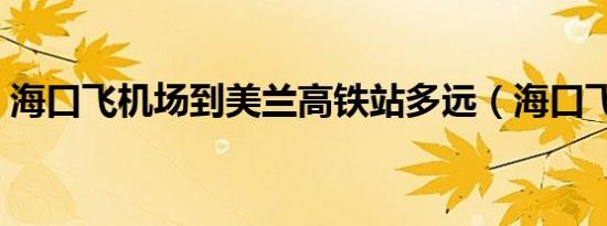 海口飞机场到美兰高铁站多远（海口飞机场）