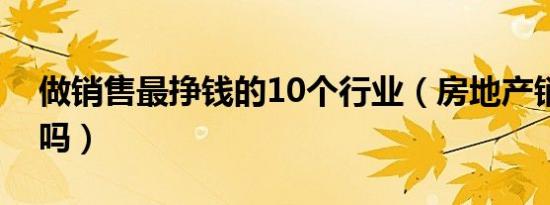 做销售最挣钱的10个行业（房地产销售好做吗）