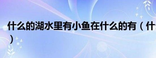 什么的湖水里有小鱼在什么的有（什么的湖水）