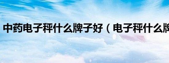 中药电子秤什么牌子好（电子秤什么牌子好）