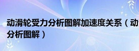 动滑轮受力分析图解加速度关系（动滑轮受力分析图解）