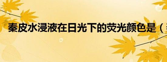 秦皮水浸液在日光下的荧光颜色是（秦皮）