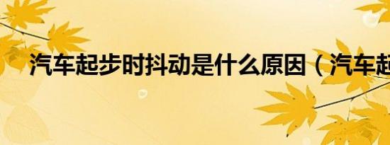 汽车起步时抖动是什么原因（汽车起步）