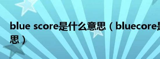 blue score是什么意思（bluecore是什么意思）