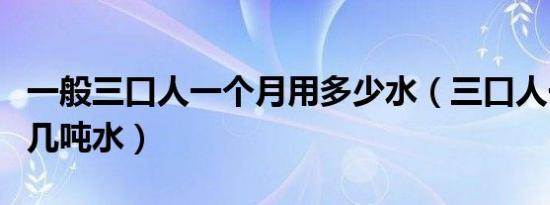 一般三口人一个月用多少水（三口人一个月用几吨水）