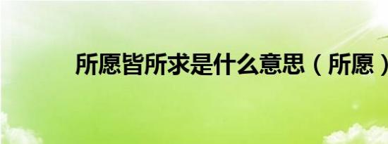 所愿皆所求是什么意思（所愿）