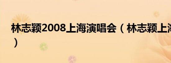 林志颖2008上海演唱会（林志颖上海演唱会）