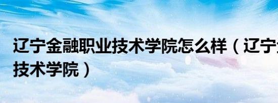 辽宁金融职业技术学院怎么样（辽宁金融职业技术学院）