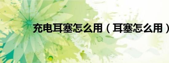 充电耳塞怎么用（耳塞怎么用）