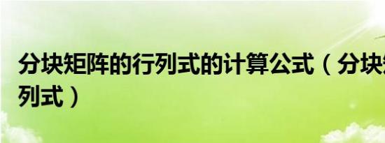 分块矩阵的行列式的计算公式（分块矩阵的行列式）