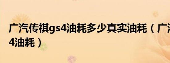 广汽传祺gs4油耗多少真实油耗（广汽传祺gs4油耗）