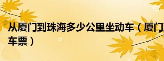 从厦门到珠海多少公里坐动车（厦门到珠海动车票）