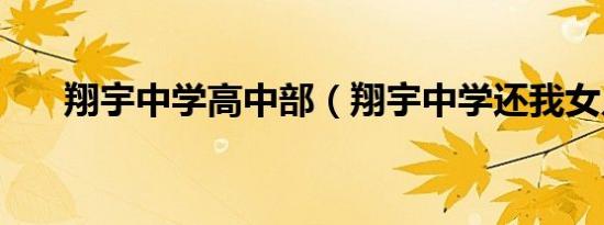 翔宇中学高中部（翔宇中学还我女儿）