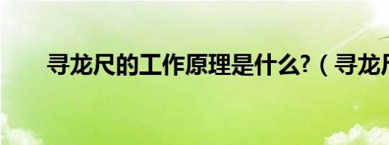 寻龙尺的工作原理是什么?（寻龙尺）
