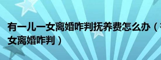 有一儿一女离婚咋判抚养费怎么办（有一儿一女离婚咋判）