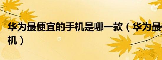 华为最便宜的手机是哪一款（华为最便宜的手机）