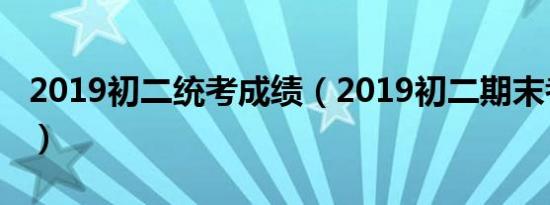 2019初二统考成绩（2019初二期末考试成绩）