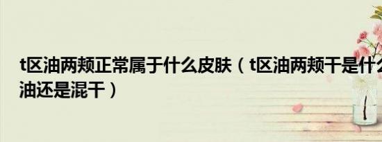 t区油两颊正常属于什么皮肤（t区油两颊干是什么肤质是混油还是混干）