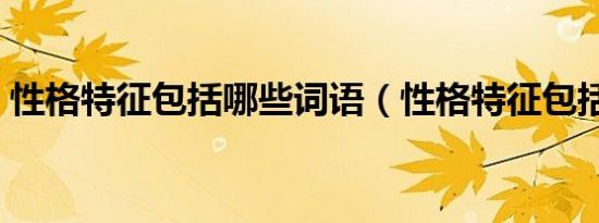 性格特征包括哪些词语（性格特征包括哪些）