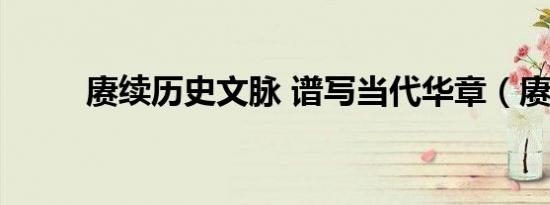 赓续历史文脉 谱写当代华章（赓）