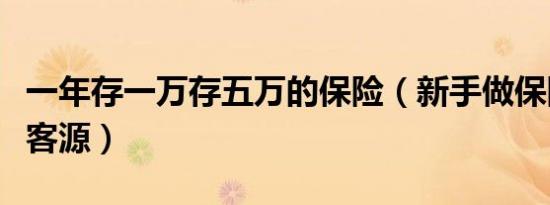一年存一万存五万的保险（新手做保险怎么找客源）