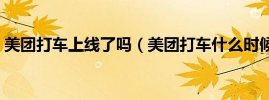 美团打车上线了吗（美团打车什么时候开通）