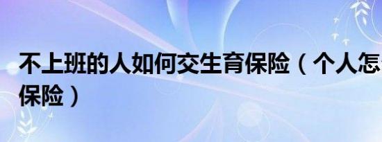 不上班的人如何交生育保险（个人怎么交生育保险）