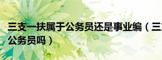 三支一扶属于公务员还是事业编（三支一扶是公务员吗）