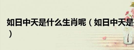如日中天是什么生肖呢（如日中天是什么生肖）