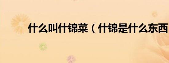 什么叫什锦菜（什锦是什么东西）