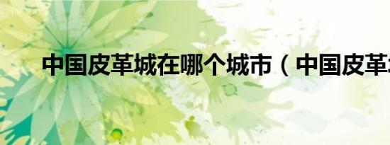 中国皮革城在哪个城市（中国皮革城）