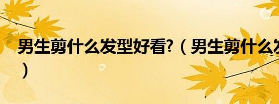 男生剪什么发型好看?（男生剪什么发型好看）