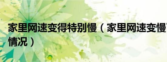 家里网速变得特别慢（家里网速变慢了是什么情况）