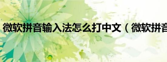 微软拼音输入法怎么打中文（微软拼音输入）