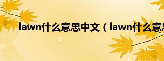 lawn什么意思中文（lawn什么意思）