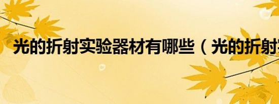 光的折射实验器材有哪些（光的折射实验）
