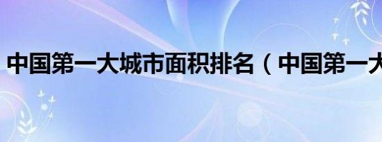 中国第一大城市面积排名（中国第一大城市）