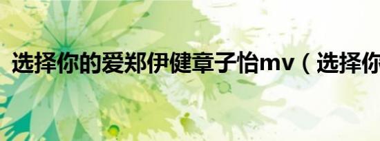选择你的爱郑伊健章子怡mv（选择你的爱）