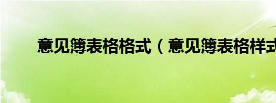 意见簿表格格式（意见簿表格样式）