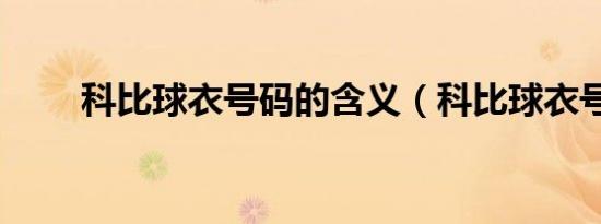 科比球衣号码的含义（科比球衣号）