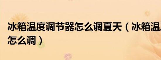 冰箱温度调节器怎么调夏天（冰箱温度调节器怎么调）