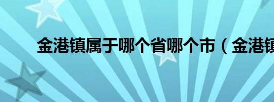 金港镇属于哪个省哪个市（金港镇）
