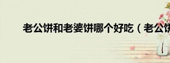 老公饼和老婆饼哪个好吃（老公饼）