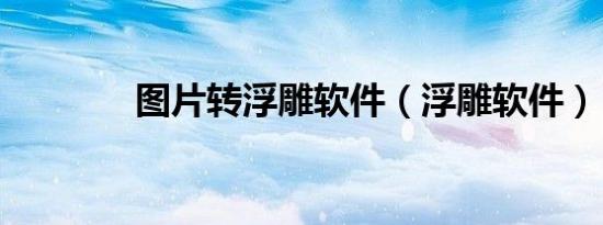 图片转浮雕软件（浮雕软件）