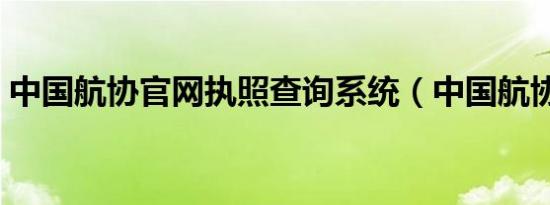 中国航协官网执照查询系统（中国航协官网）