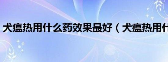 犬瘟热用什么药效果最好（犬瘟热用什么药）