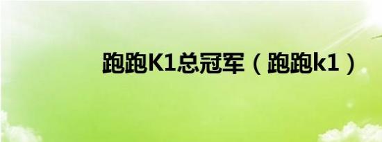 跑跑K1总冠军（跑跑k1）