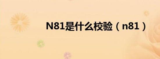 N81是什么校验（n81）