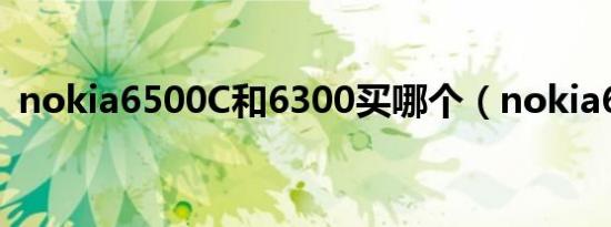 nokia6500C和6300买哪个（nokia6500）